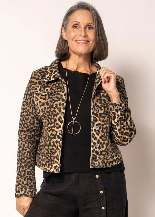 Meaghan Desert Animal Print Denim Jacket