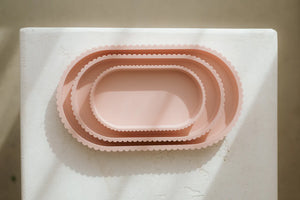 Medium Light Dusky Pink Scalloped Trinket Tray