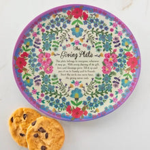 Load image into Gallery viewer, Decorative plate with floral design and cookies on a white background