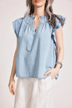 Load image into Gallery viewer, Melenia Denim Frill Top