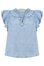 Load image into Gallery viewer, Melenia Denim Frill Top