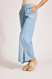 Melenia Denim Split Pant