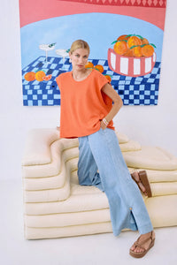Melenia Denim Split Pant