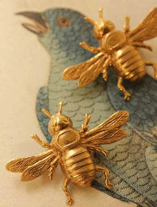 Queen Bee Brass Brooch