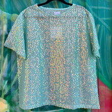 Load image into Gallery viewer, Mermaid Green Oversized Sequin Top - By Frankie