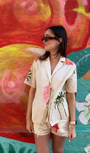 Mermaid Island Tie Front Shirt & Short Set - By Frankie