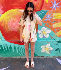 Mermaid Island Tie Front Shirt & Short Set - By Frankie