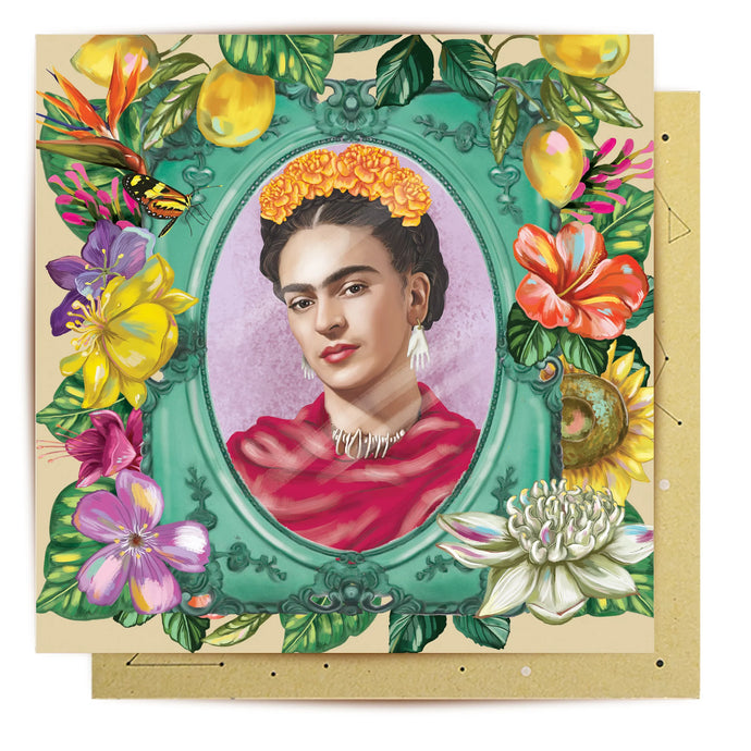 Frida Kahlo Mexican Portrait - Blank Card
