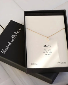 Mum Mini Pearl Necklace Rose Gold
