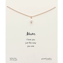 Load image into Gallery viewer, Mum Mini Pearl Necklace Rose Gold