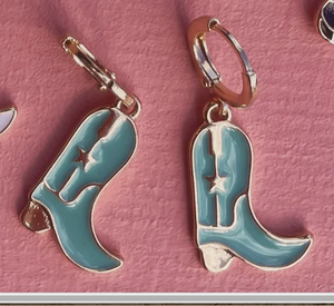 Mini Cowgirl Boot Earrings - Assorted Colours