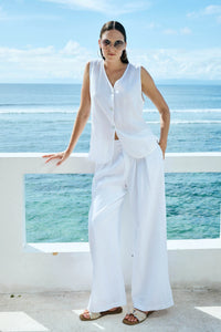 White Miramar Palazzo Pant