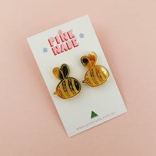 Load image into Gallery viewer, &#39;Miss Honey Vibes&#39; Gold Mirror Statement Stud