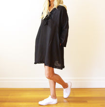 Load image into Gallery viewer, Black Mitsi Linen Dress - Who&#39;s Charlie