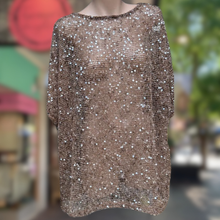 Load image into Gallery viewer, Mocha Sequin Knit Top - By Frankie