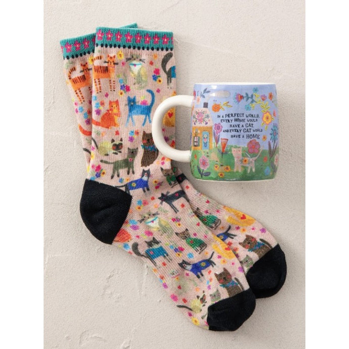 'Every Cat Has A Home' Mug & Socks Set
