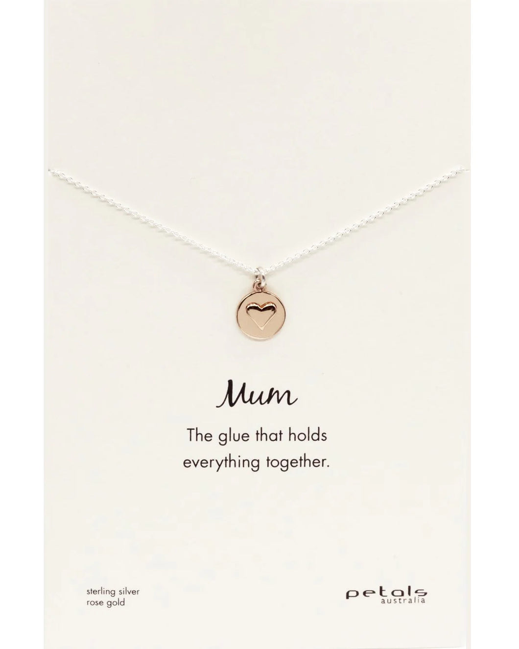 Mum Heart Necklace - Rose Gold