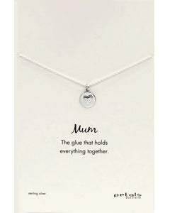 Mum Heart Necklace - Silver
