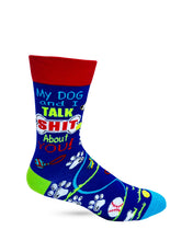 Load image into Gallery viewer, 'My Dog and I Talk Shit About You' Men's Novelty Socks