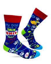 Load image into Gallery viewer, 'My Dog and I Talk Shit About You' Men's Novelty Socks