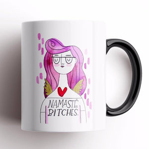 'Namaste Bitches' Grumpy Angel Mug