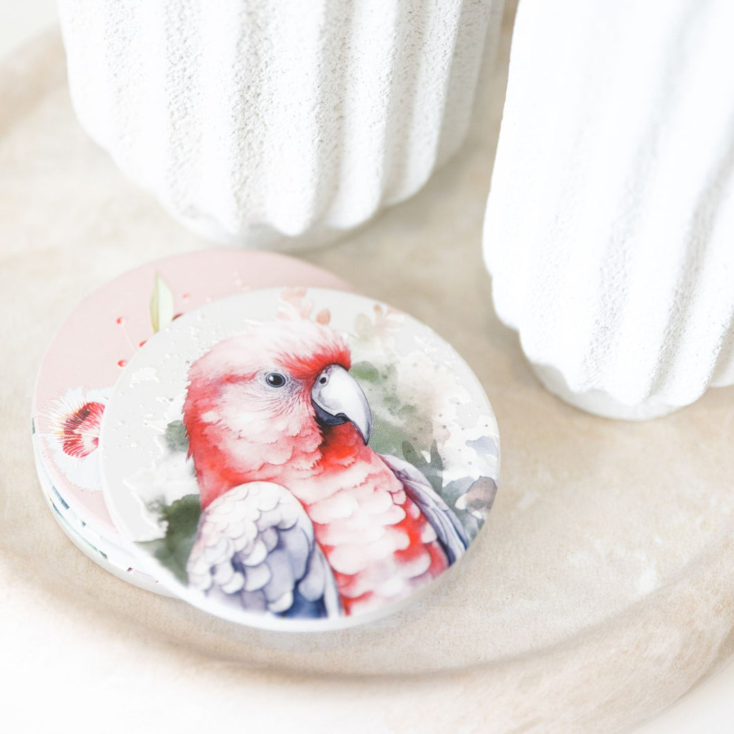 Galah 'Native Blooms' Ceramic Coaster