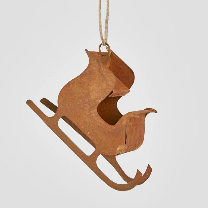 Sled Rustic Hanging Ornament