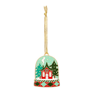 Seasonal Snow Globe Enamel Tree Ornament - Erstwilder Merry Kitschmas