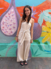 Load image into Gallery viewer, Oatmeal Waist Tie Top &amp; Pant Set - By Frankie