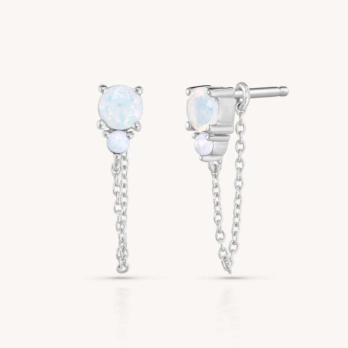 Ombre Opal Silver Chain Stud - ToniMay