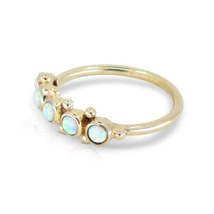 Opal Gold Band Ring - ToniMay