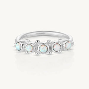 Opal Silver Band Ring - ToniMay