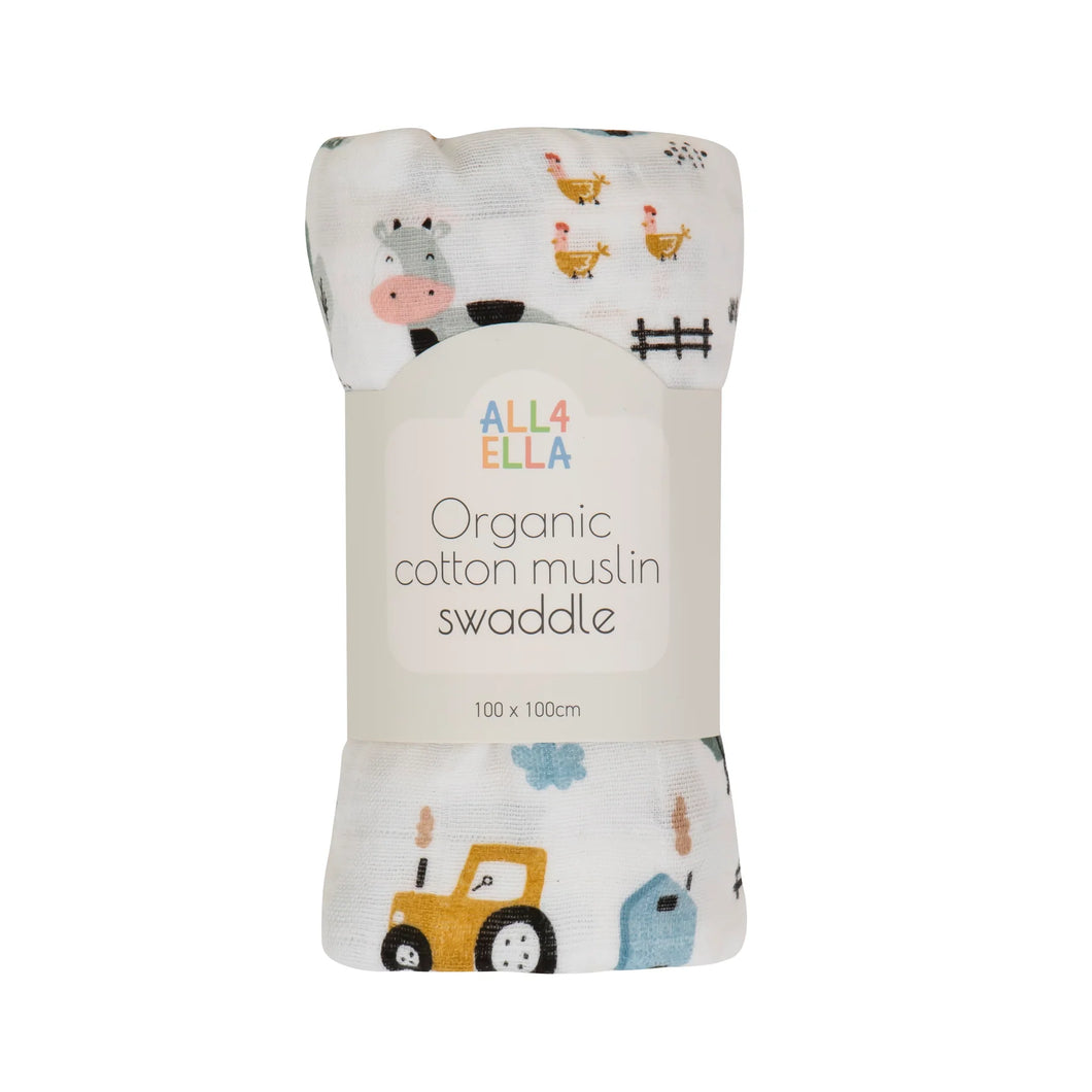 Barnyard Organic Muslin Swaddle