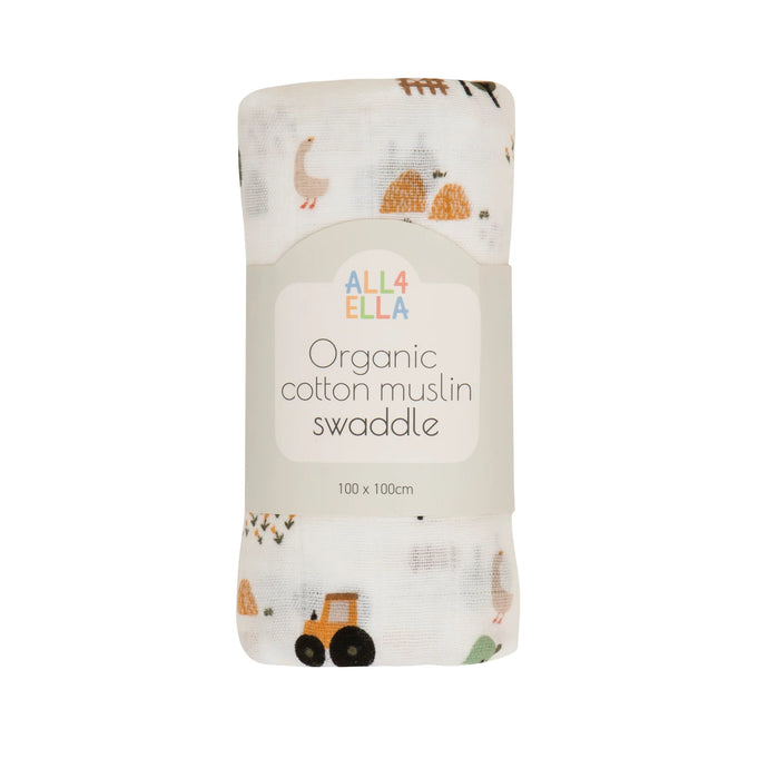 Country Farm Organic Muslin Swaddle