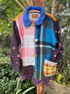 'Percy' - Recycled Handmade Blanket Jacket