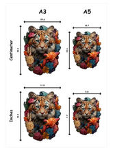 Load image into Gallery viewer, Highland Cow Floral Crown Wooden Puzzle