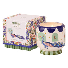 Load image into Gallery viewer, Peacock Ceramic Candle - Misted Lime
