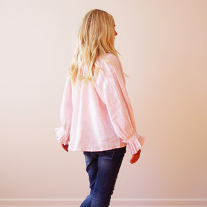 Pale Pink Sammi 100% Linen Shirt - Who's Charlie