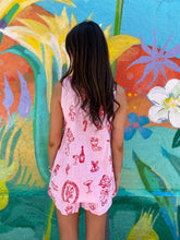 Load image into Gallery viewer, Pink Sleeveless Side Panel Top &amp; Short Set With Santa Print - By Frankie