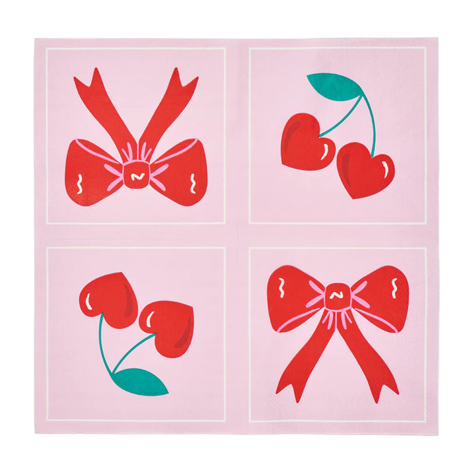 Bows & Cherries Paper Napkins 20 pack