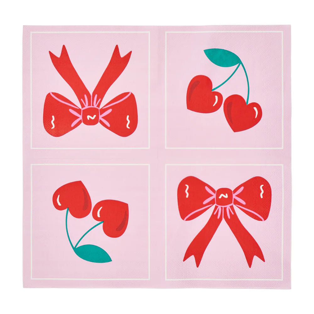 Bows & Cherries Paper Napkins 20 pack