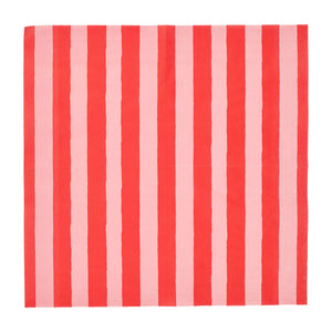 Red Stripe Paper Napkins 20 pack
