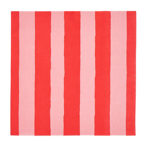 Red Stripe Paper Napkins 20 pack