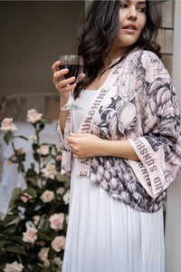 'Peace, Wine & Sunshine' Cropped Kimono - Market of Stars