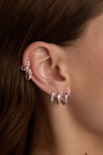 Load image into Gallery viewer, Silver Pearl Huggies - ToniMay