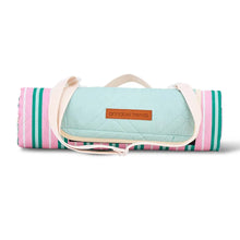 Load image into Gallery viewer, Pink &amp; Green Stripe Round Picnic Mat