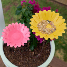 Load image into Gallery viewer, Pink Sunflower Bamboo Bird Bath/Feeder