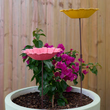 Load image into Gallery viewer, Pink Sunflower Bamboo Bird Bath/Feeder