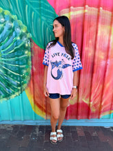 Load image into Gallery viewer, Pink 'Live Free' Mermaid T-Shirt - By Frankie