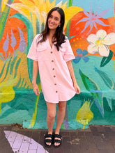 Load image into Gallery viewer, Pink Denim Mini Dress - Zari the Label
